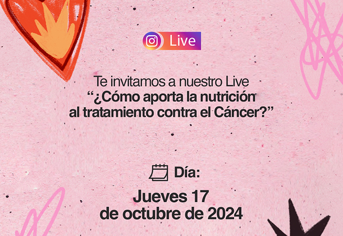 Imagen destacada Instagram live ¿Cómo aporta la nutrición al tratamiento contra el Cáncer?